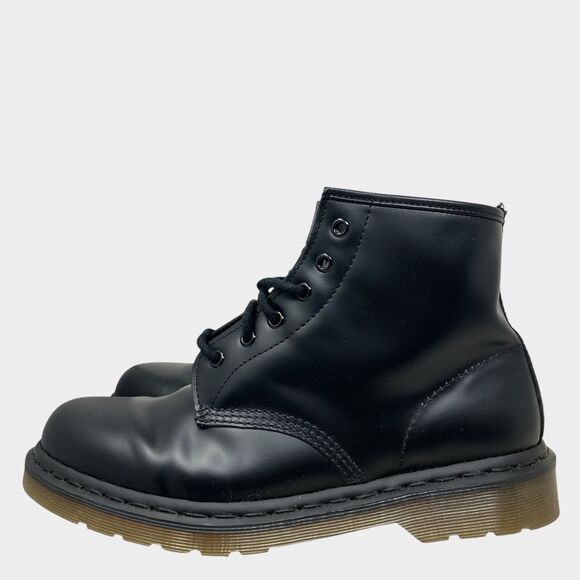 Dr. Martens Boots‎ Mens 9 Black Smooth Leather 6 Eye Ankle Lace Up 101 READ* main image 4